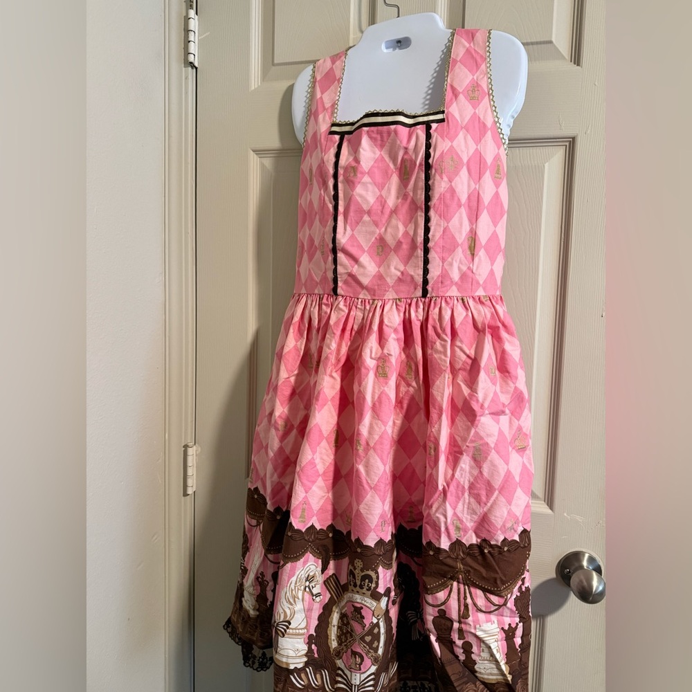 Angelic Pretty Inspired Pink and Brown Harlequin Lolita Dress